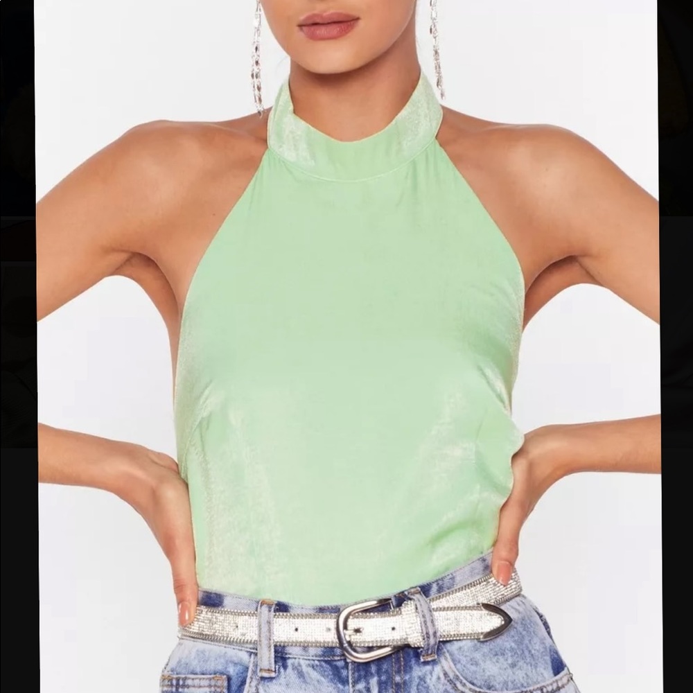 Nasty Gal Satin Halter Top